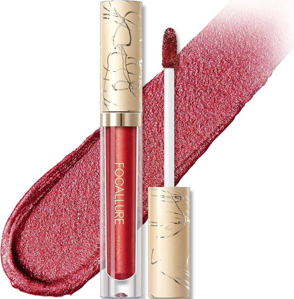 FOCALLURE Metallic Liquid Lipstick,Non Stick Cup Lip Gloss,High Impact Lip Color with Transfer-pr... | Amazon (US)