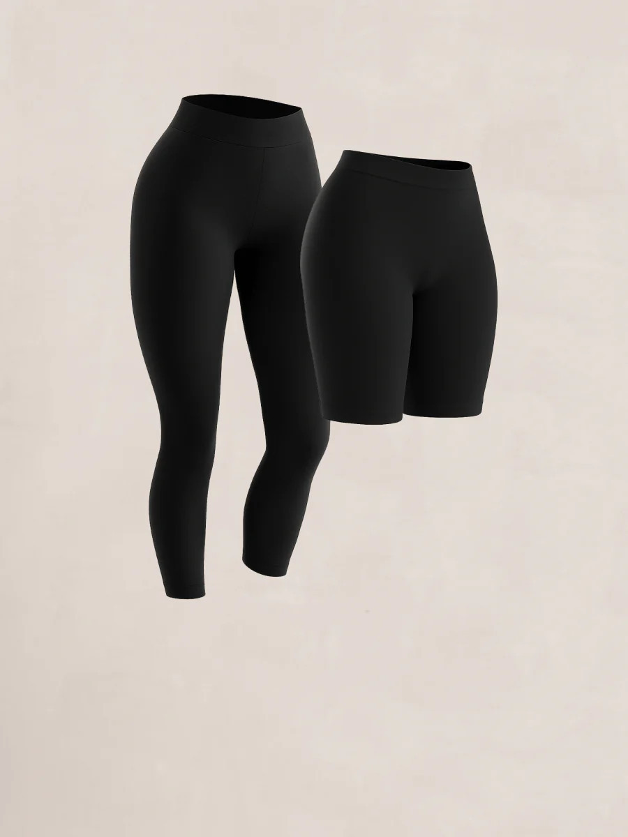 Bundle Shapermint Essentials - 1 Capri + 1 Bike Short Shapewear Black S | Shapermint