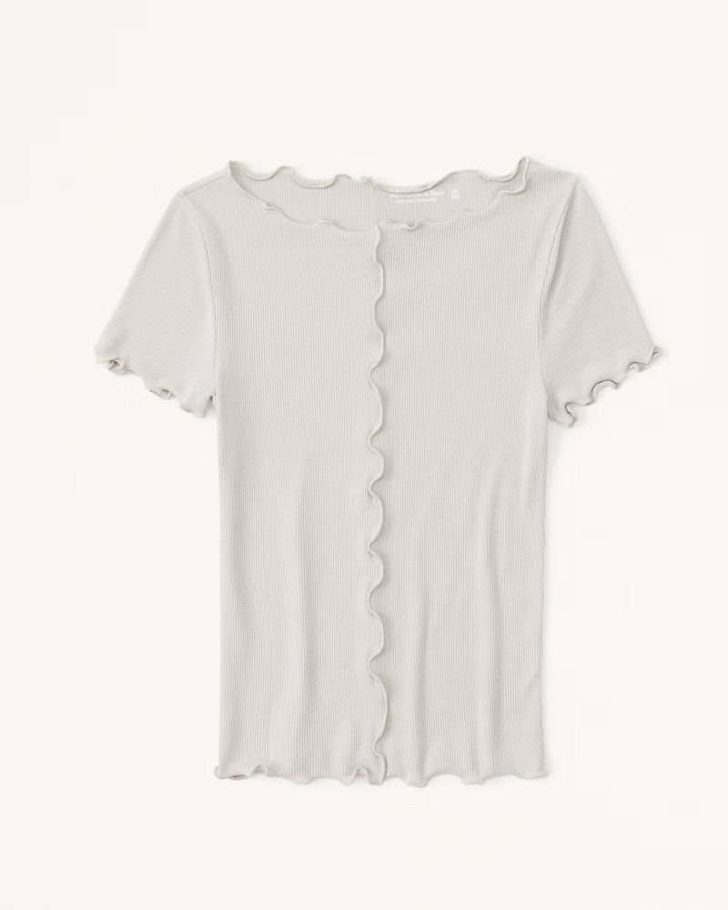 Short-Sleeve Featherweight Rib Slash Top | Abercrombie & Fitch (US)