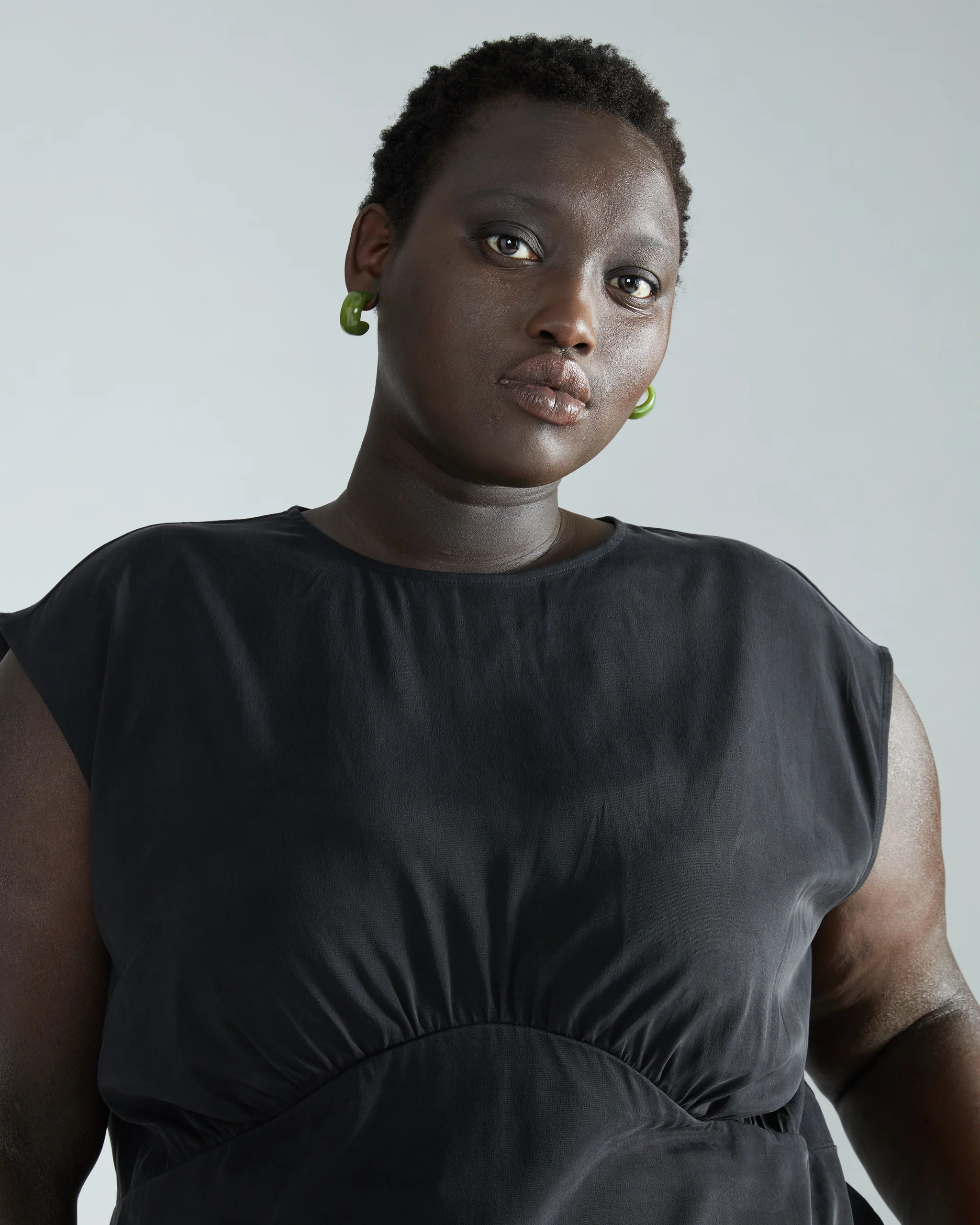 Cooling Stretch Cupro Shell Top - Black | Universal Standard