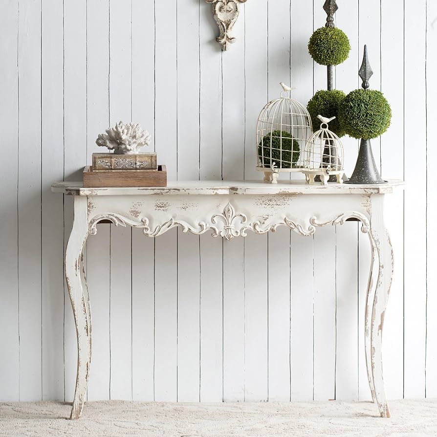 Distressed Console Table, 46" Decorative Foyer Table, Vintage French Country Entry Table with Woo... | Amazon (US)