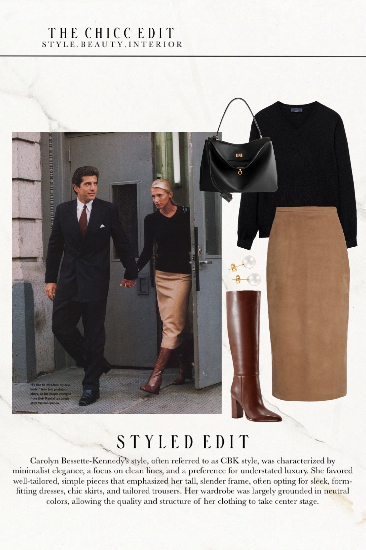 Styled Edit ✍🏻 

#outfit #dupe #boots #workwear #bag suede skirt knee high boots earrings handbag sweater pearl earrings 

#LTKootd #LTKWorkwear #LTKgrwm