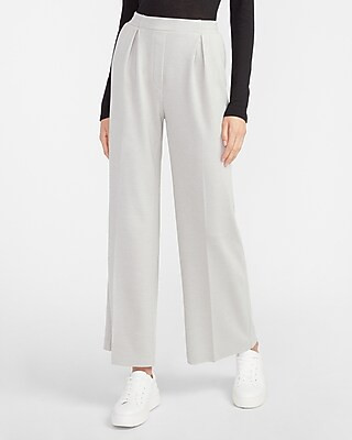 High Waisted Pleated Pull-On Trouser Pant | Express