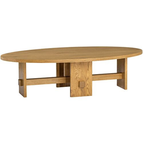 Federico Oval Oak Coffee Table - Honey - Tulsi Home - Brown | Center Table, Lounge Table | One Kings Lane