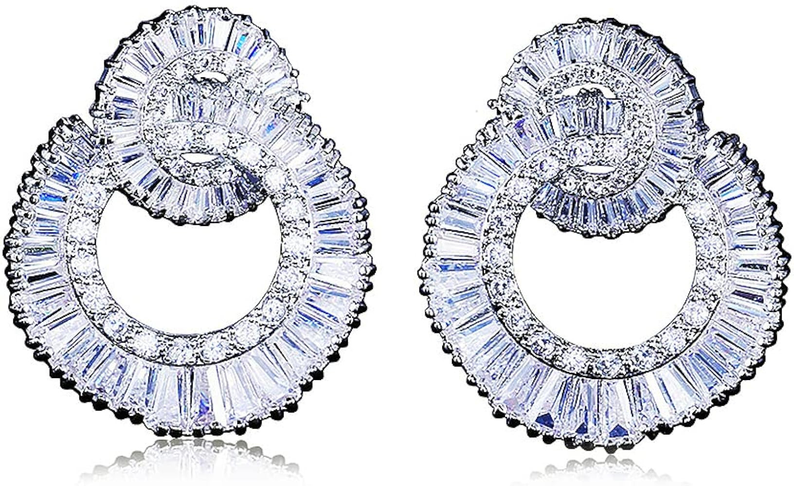 Women Elegant Statement Rhinestone Jewelry Dangle Drop Earrings Studs | Amazon (US)