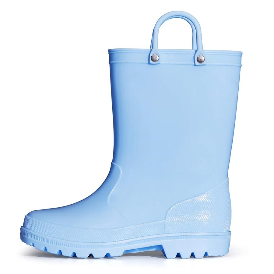 K KomForme Kids Girls & Boys Rain Boots with Easy-on Handles Waterproof Outdoors | Amazon (US)
