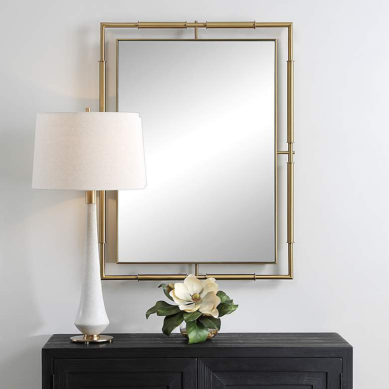 It's All Connected Brass 30" x 40" Rectangular Wall Mirror - #4933F | Lamps Plus | Lamps Plus
