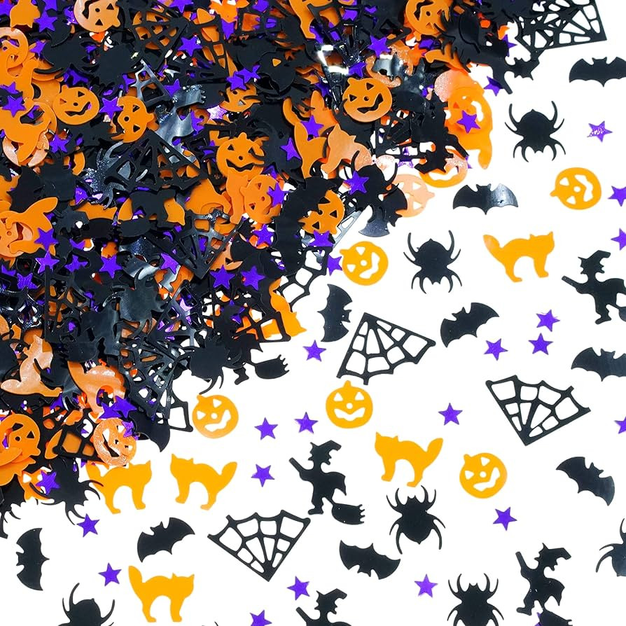 Halloween Party Table Scatter Confetti - Pumpkin Spider Webs Foil Metallic Sequins Confetti Trick... | Amazon (US)