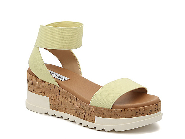 Steve Madden Elba Wedge Sandal - Women's - Light Yellow | DSW