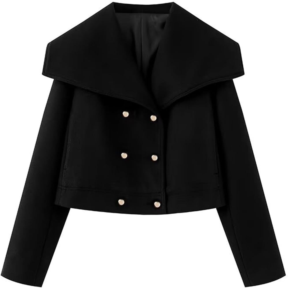 KEOMUD Pea Coats for Women Elegant Casual Short Trench Coats Peter Pan Collar Wool Outwear for Fa... | Amazon (US)