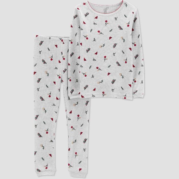 Carter's Just One You® Toddler Girls' 2pc Christmas Flowers Pajama Set - White | Target