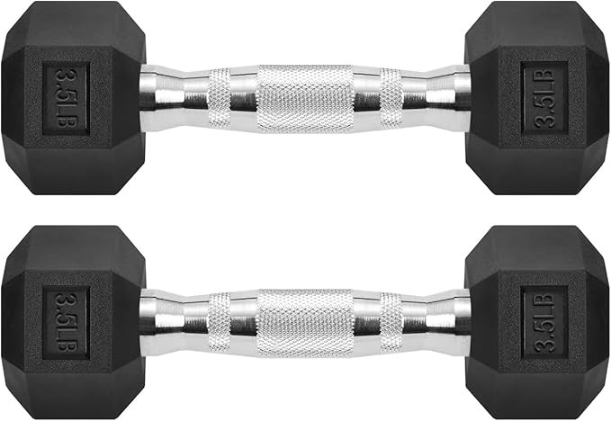 Hex Dumbbells Rubber Coated Cast Iron Hex Black Dumbbell Free Weights for Exercises | Amazon (US)