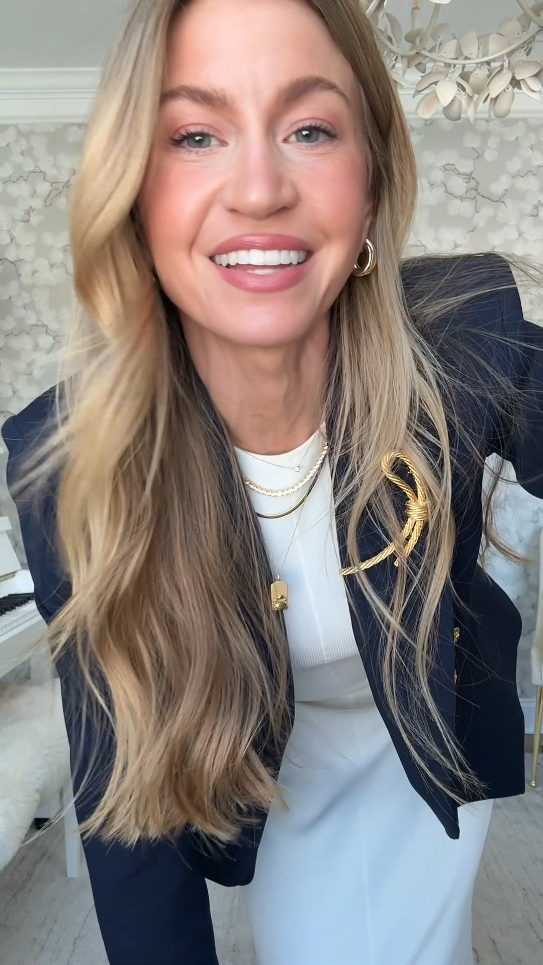 I love this sleeves cream maxi dress! Runs TTS, wearing S. 
Navy blazer: runs TTS
Brown boots: run TTS 

#LTKWorkwear #LTKootd #LTKgrwm