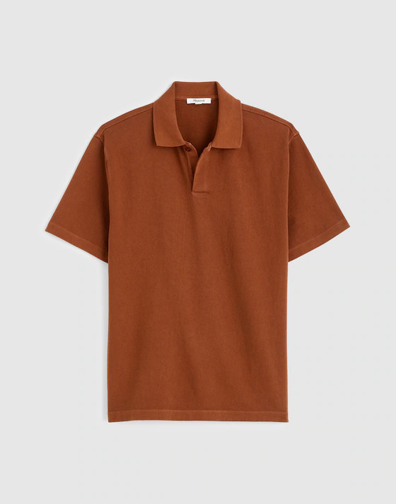Short-Sleeve Compact-Knit Polo | Madewell
