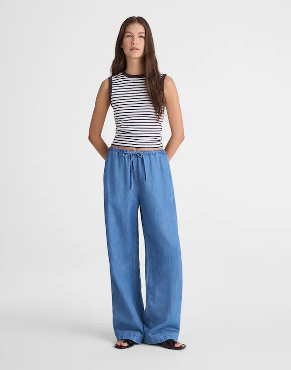 Pull-On Jeans in Cotton-Linen Denim | Madewell