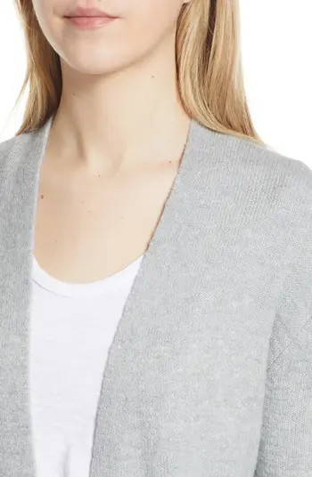 Caslon® Collarless Open Front Long Cardigan | Nordstrom | Nordstrom