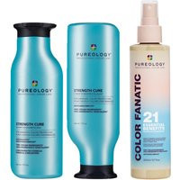 Pureology Strength Cure Shampoo, Conditioner and Color Fanatic Spray Routine for Damaged Hair | Look Fantastic (ROW)