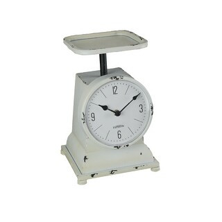 White Enamelware Decorative Vintage Weight Scale Table Clock - 11.75 X 7.75 X 7.75 inches (White - 1 | Bed Bath & Beyond