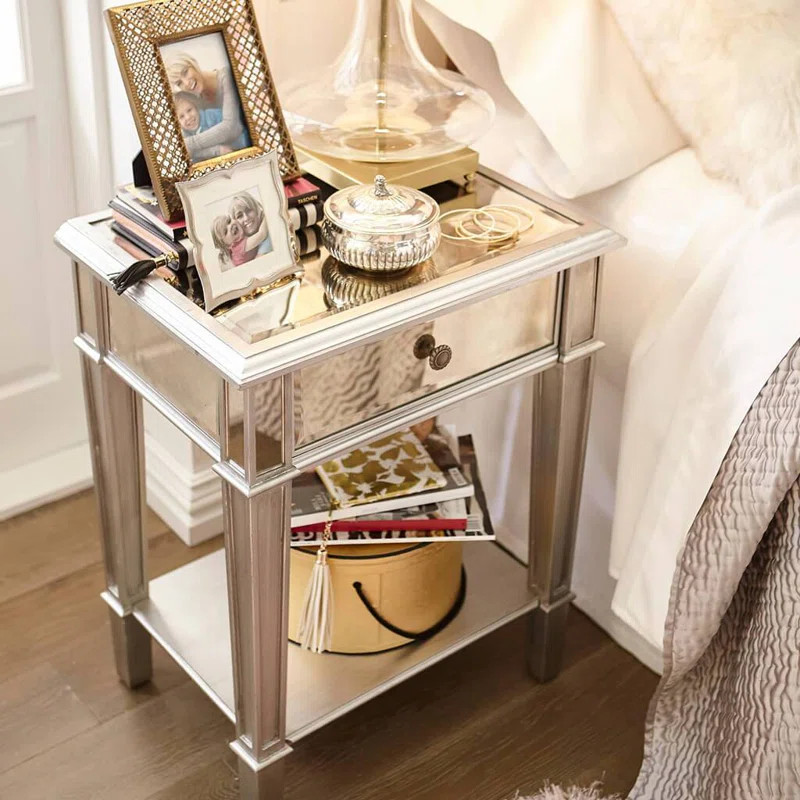 Fearne 1 - Drawer Nightstand in Silver | Wayfair Professional