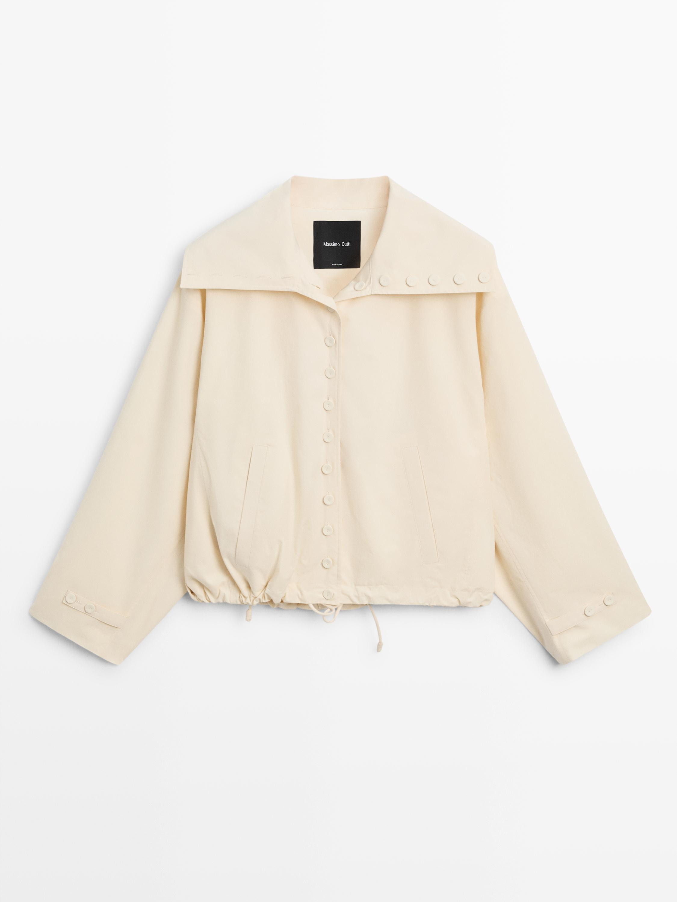 100% cotton jacket with button details | Massimo Dutti US
