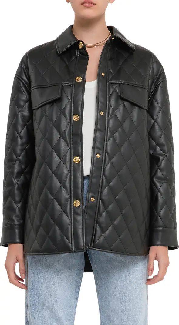 Oversize Quilted Faux Leather Jacket | Nordstrom