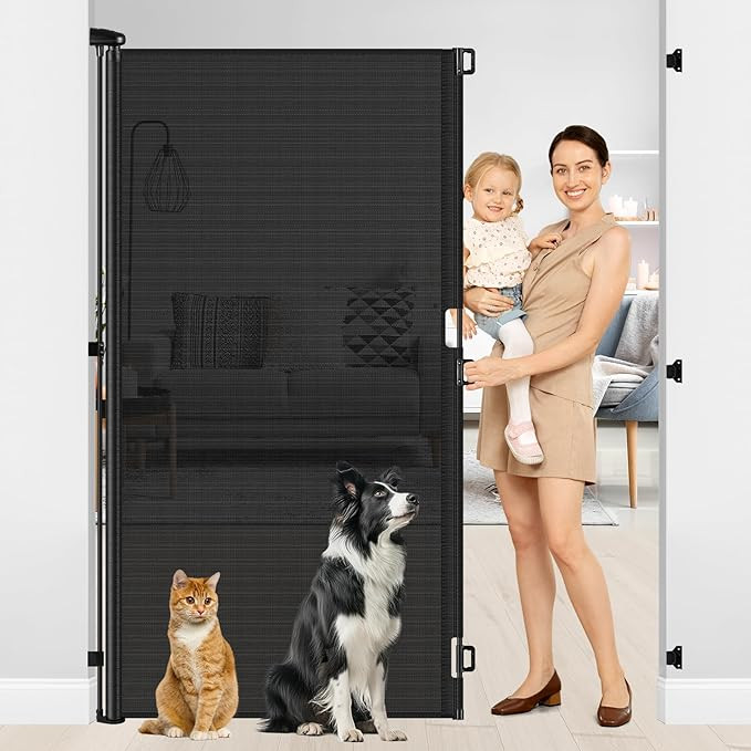 72 Inch Extra Tall Retractable Dog Gate 55 Inch Wide Extra Tall Retractable Baby Gates for Doorwa... | Amazon (US)