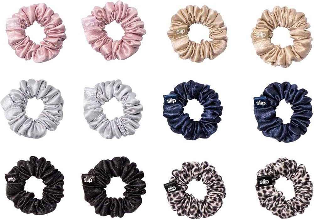 Slip Silk Pure Silk Minnie Scrunchies - Classic - 100% Pure 22 Momme Mulberry Silk Scrunchies for... | Amazon (US)