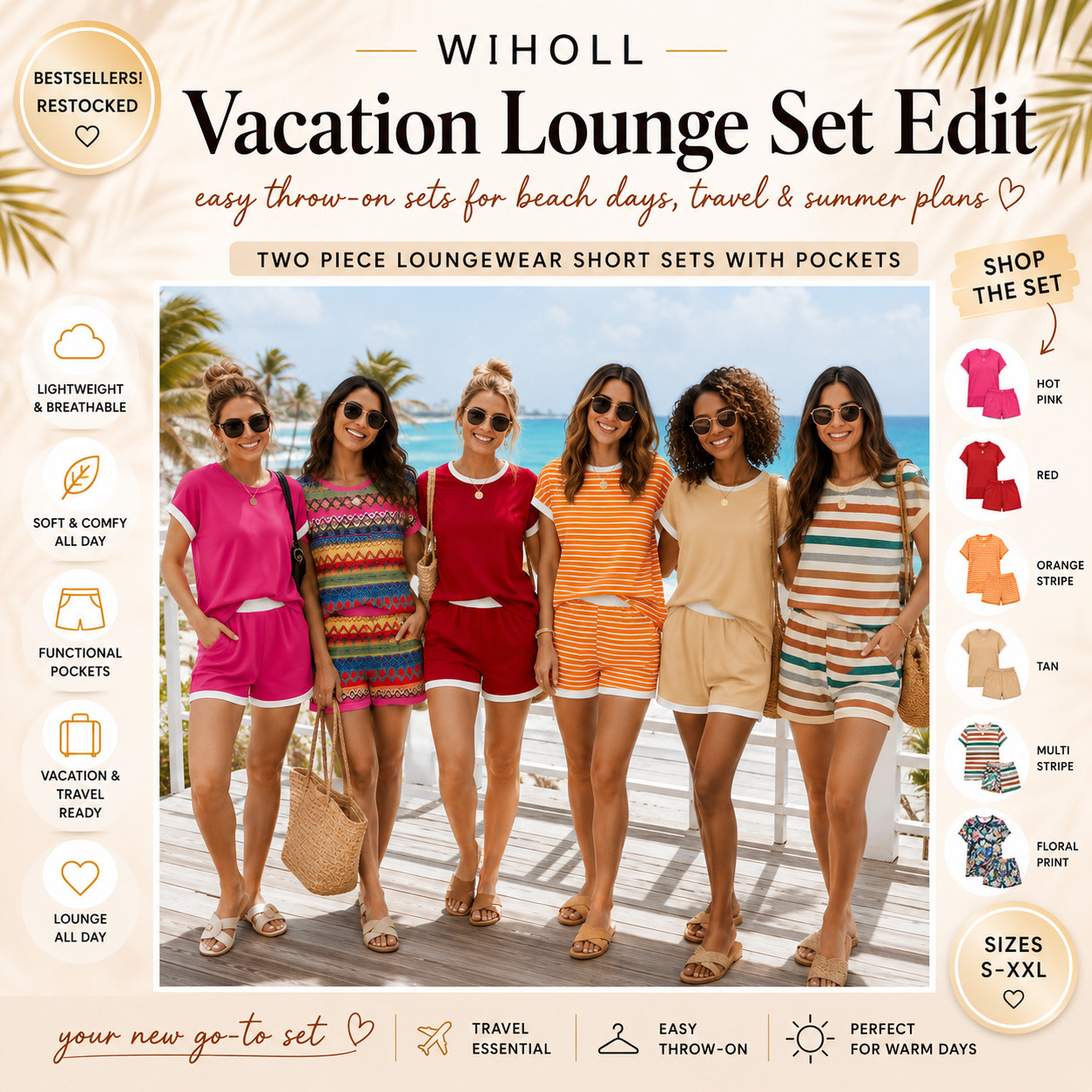 WIHOLL Summer Chic | Two Piece Beach Loungewear Short Sets with Pockets

Vacation lounge sets that make summer outfits feel easy, polished, and instantly beach-day ready ☀️ 

These WIHOLL two piece short sets are such strong Amazon fashion finds if you want something comfy enough to lounge in but cute enough to actually wear out.

The lightweight feel, soft relaxed fit, functional pockets, matching top-and-short design, and easy throw-on styling are what make these sets feel so good for summer.

What I love about these is that they give “your outfit is already done” energy!!

They’re perfect for beach days, travel days, resort mornings, coffee runs, poolside lunches, casual errands, lake weekends, vacation packing, and warm-weather plans when you want to look cute without trying too hard.

The color options make this edit extra fun to shop — hot pink feels bold, red feels classic, orange stripe feels sunny, tan feels neutral, multi stripe feels playful, and floral print feels vacation-ready.

Pair them with flat sandals, raffia bags, sunglasses, straw hats, simple gold jewelry, beach totes, or sneakers for that effortless beach-to-brunch look that still feels styled.

This is the kind of set that closes because it solves the summer outfit problem fast: matching, lightweight, comfy, packable, cute in photos, and easy to wear on repeat.

I did the digging for you — if you want an Amazon lounge set that feels soft, flattering, travel-ready, and actually worth grabbing in more than one color, these WIHOLL sets are the ones I’d check before the restocked bestsellers start moving again.

📌 SAVE this for vacation outfits, beach days, and easy Amazon summer sets.

↓ Everything is linked!

#LTKActive #LTKSaleAlert #LTKTravel