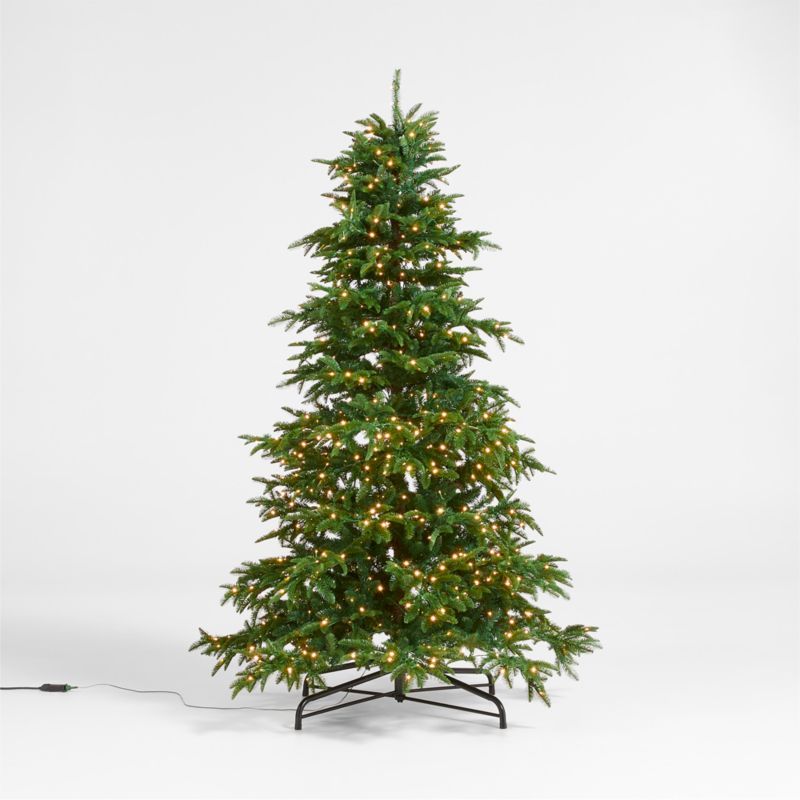 Faux Balsam Fir Pre-Lit LED Christmas Tree with White Lights 7.5' + Reviews | Crate & Barrel | Crate & Barrel