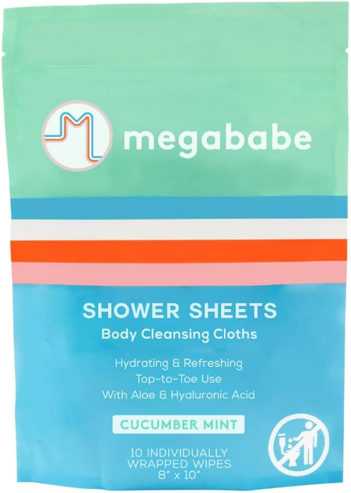 Megababe Cucumber Mint Shower Sheets | Summer and Hot Weather Essential | Individually Wrapped Bo... | Amazon (US)