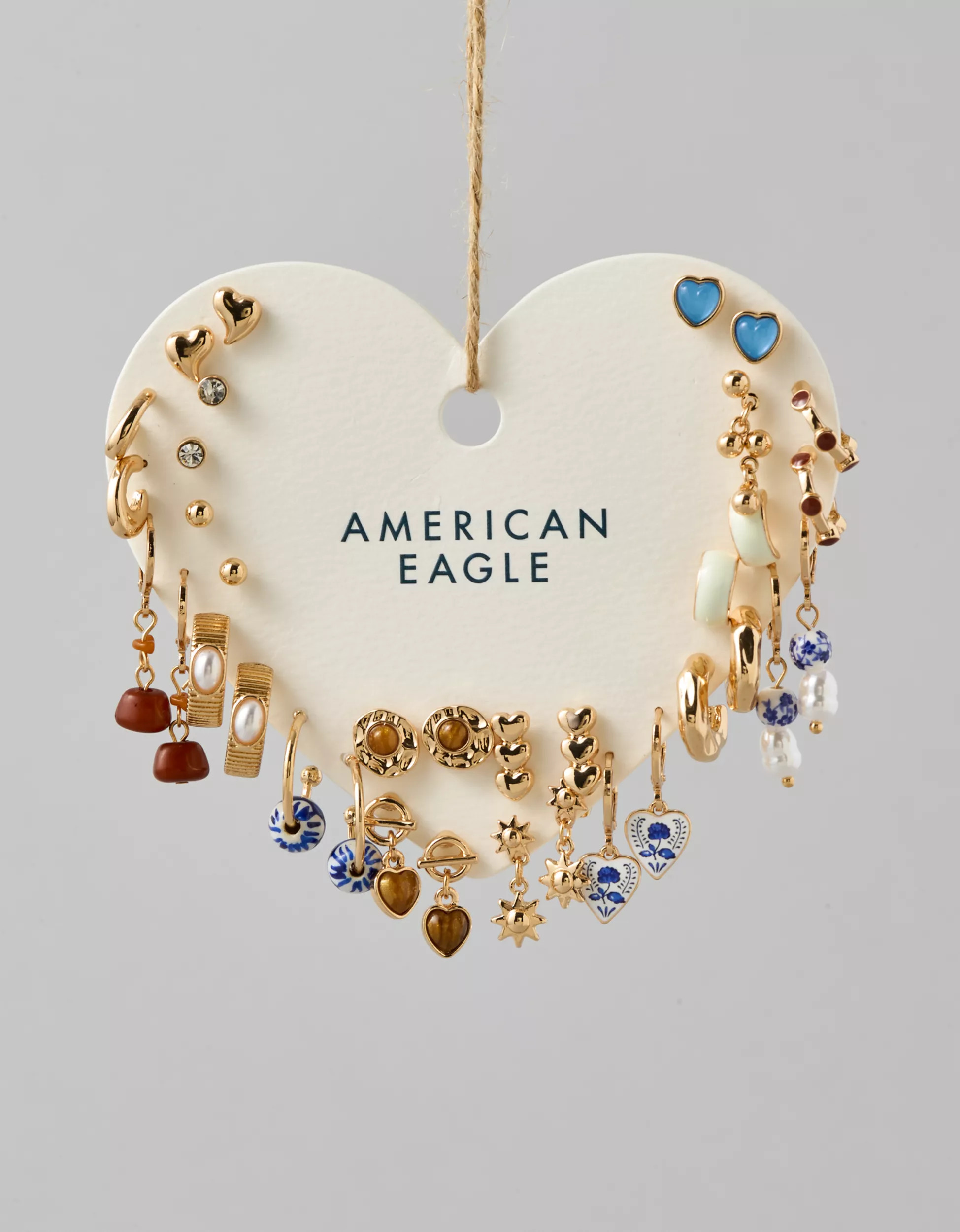 AE Blue & Brown Earrings 18-Pack | American Eagle Outfitters (US & CA)