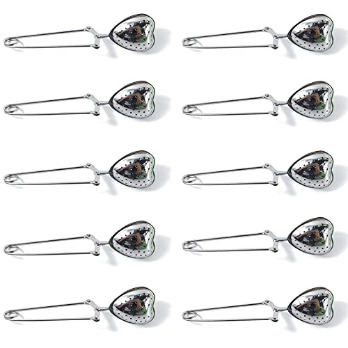 ROYHOO10PCS Stainless Steel Tea Filters Loose Leaf Tea Infuser Strainers Reusable Interval Diffuser Heart-shaped Tea Partition Spoon | Amazon (US)