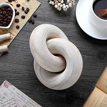 Yalikop 2-Link Wood Chain Link Decor Coffee Table Wood Knot Decor Hand Carved Modern Farmhouse Or... | Amazon (US)