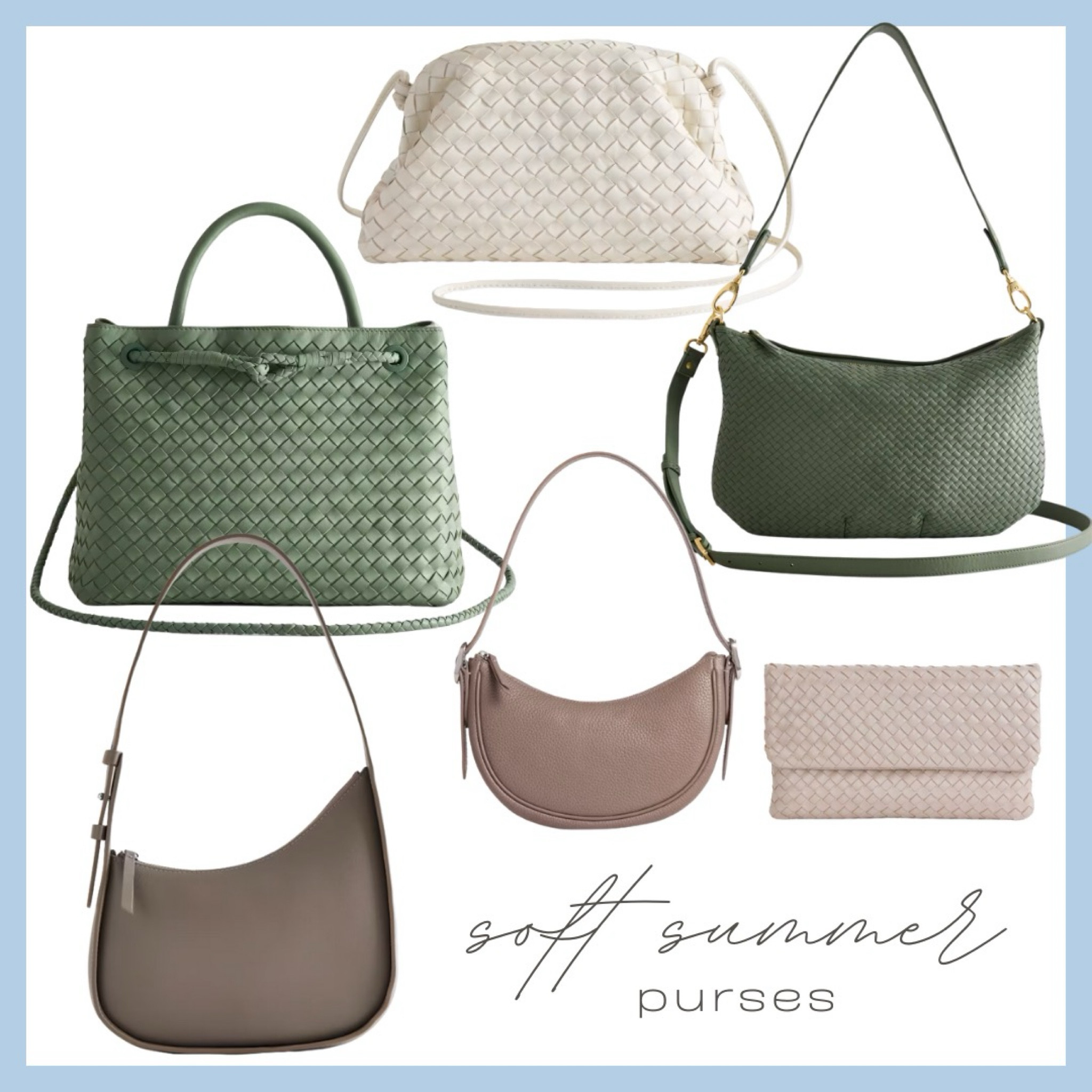 Soft Summer Season Purses

#softsummer
#softsummerpalette #softsummerseason
#quince

#LTKSeasonal #LTKStyleTip #LTKItBag