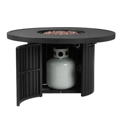 Real Flame Calvin 44" Round Metal Propane Fire Pit Table With Hidden Tank | Wayfair North America