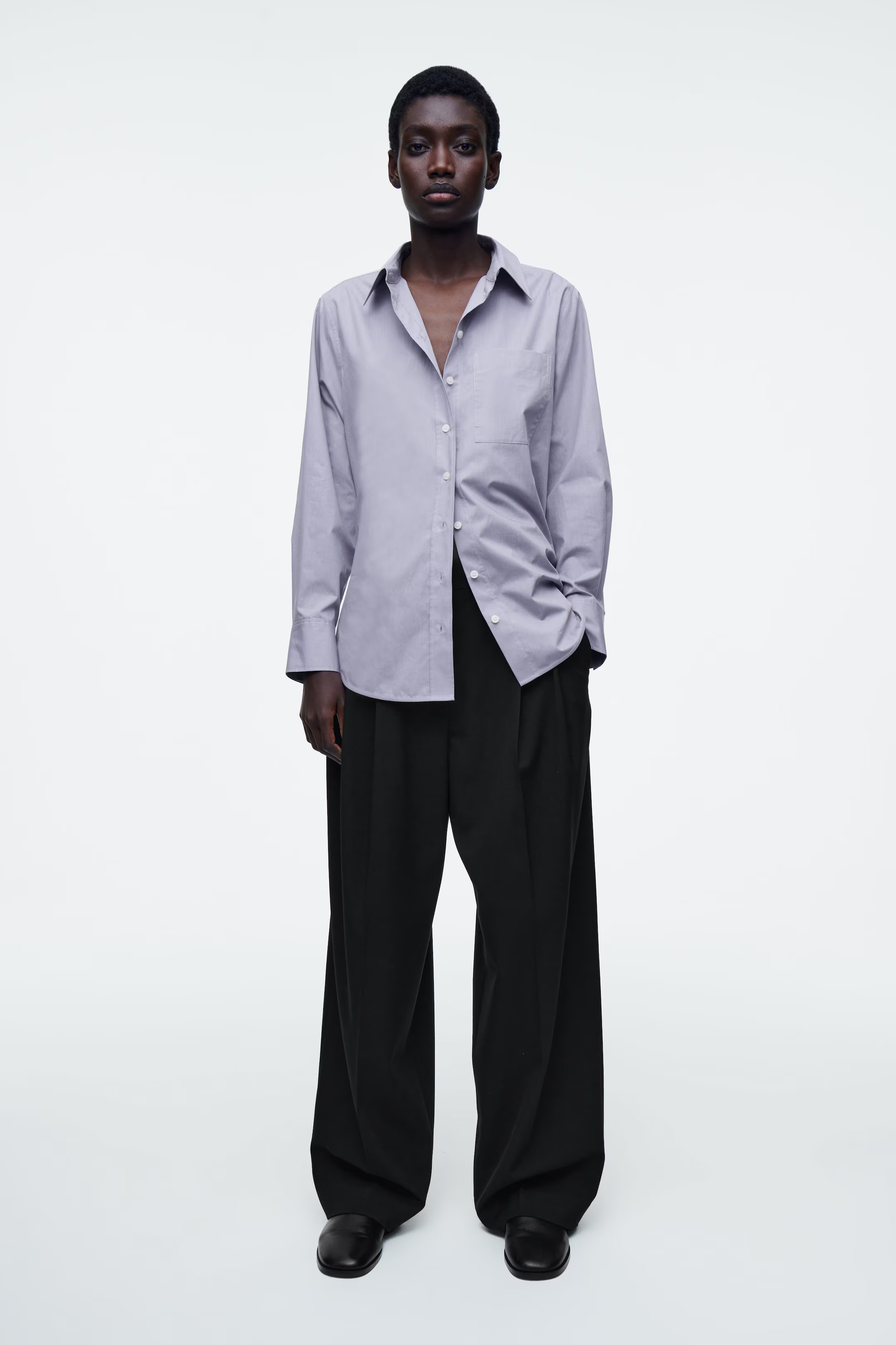TAILORED PIMA COTTON SHIRT - LILAC | COS AU | COS (AU)
