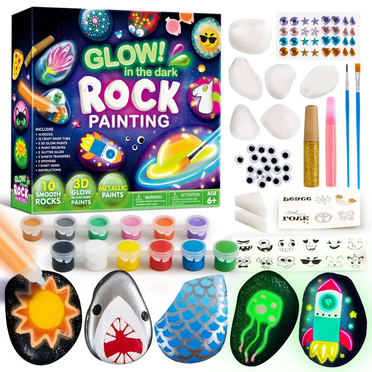 Joyfy Glow in The Dark Rock Painting Kit, Creative DIY Arts and Crafts Set for Kids Ages 6-12, Cr... | Target