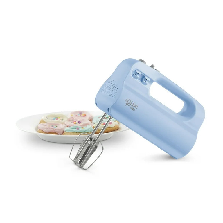 Rise by Dash Compact Hand Mixer Electric for Whipping + Mixing with Cord Storage, 5 Speed - Blue ... | Walmart (US)