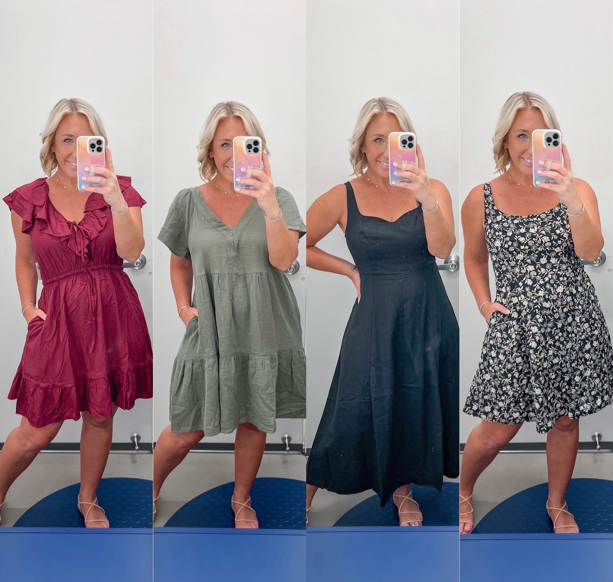 the red thread V ruffle dress fog（Frugal Friday