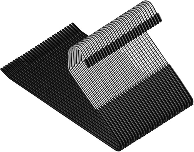 Zober Pants Hangers - 30 Pack Chrome Jean Hangers for Closet, Non Slip Rubber Clothes Hanger and ... | Amazon (US)