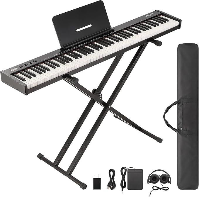 GAOMON Piano Keyboard 88 Keys Semi-weighted, Full-Size Electric Keyboard Piano for Beginners,Port... | Amazon (US)