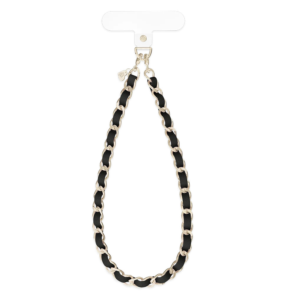 Black Leather Chain Phone Charm | Velvet Caviar