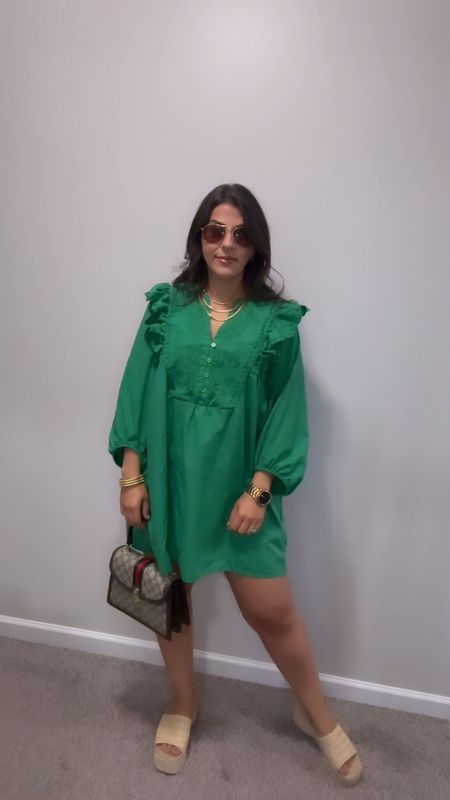 Beautiful green casual dress 
Platform espadrilles 

#LTKVideo #LTKstyletip #LTKshoecrush