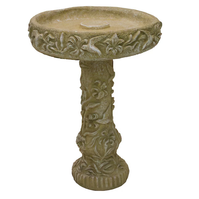27-in H Desert Sand Concrete Complete birdbath Lowes.com | Lowe's