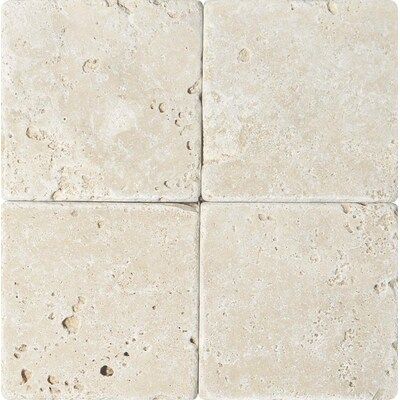 Marble Systems IVORY TUMBLED 6X6 X3/8  -SAMPLE Lowes.com | Lowe's