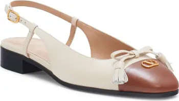 Valentino Garavani VLOGO Two-Tone Slingback Ballet Flat (Women) | Nordstrom | Nordstrom