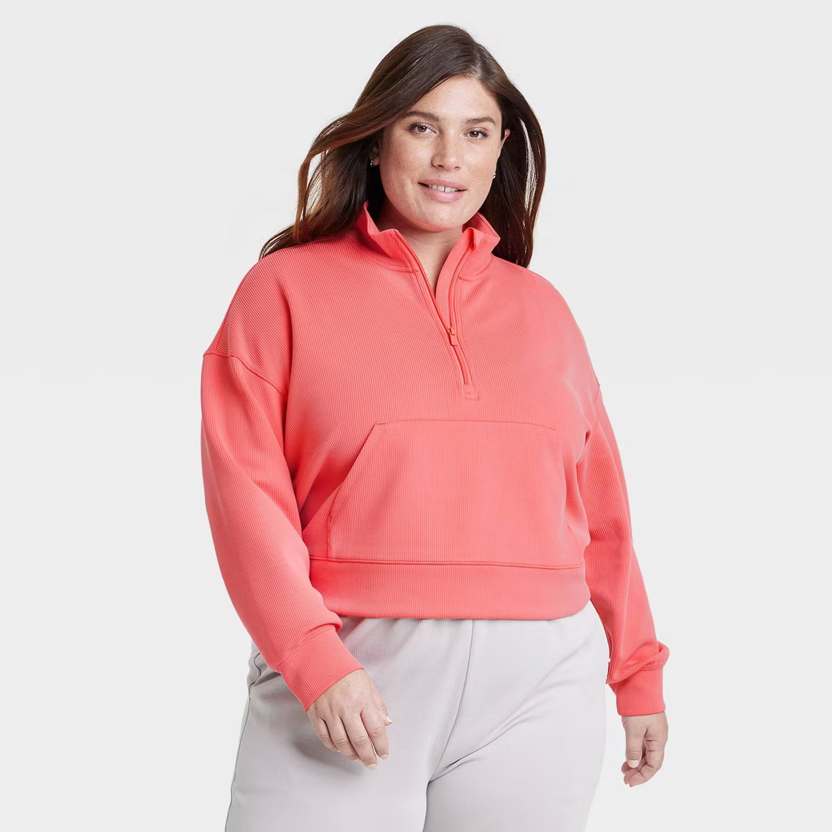 Women's Airy Sleek Ribbed 1/2 Zip Pullover - All In Motion™ | Target