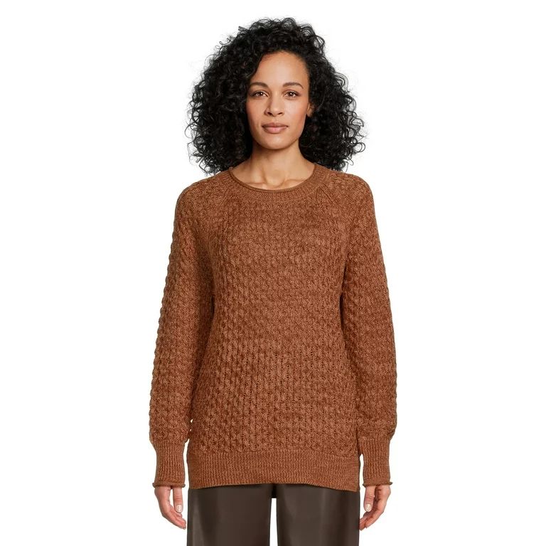 Time and Tru Women's Textured Hi-Lo Sweater, Midweight, Sizes XS-XXXL | Walmart (US)