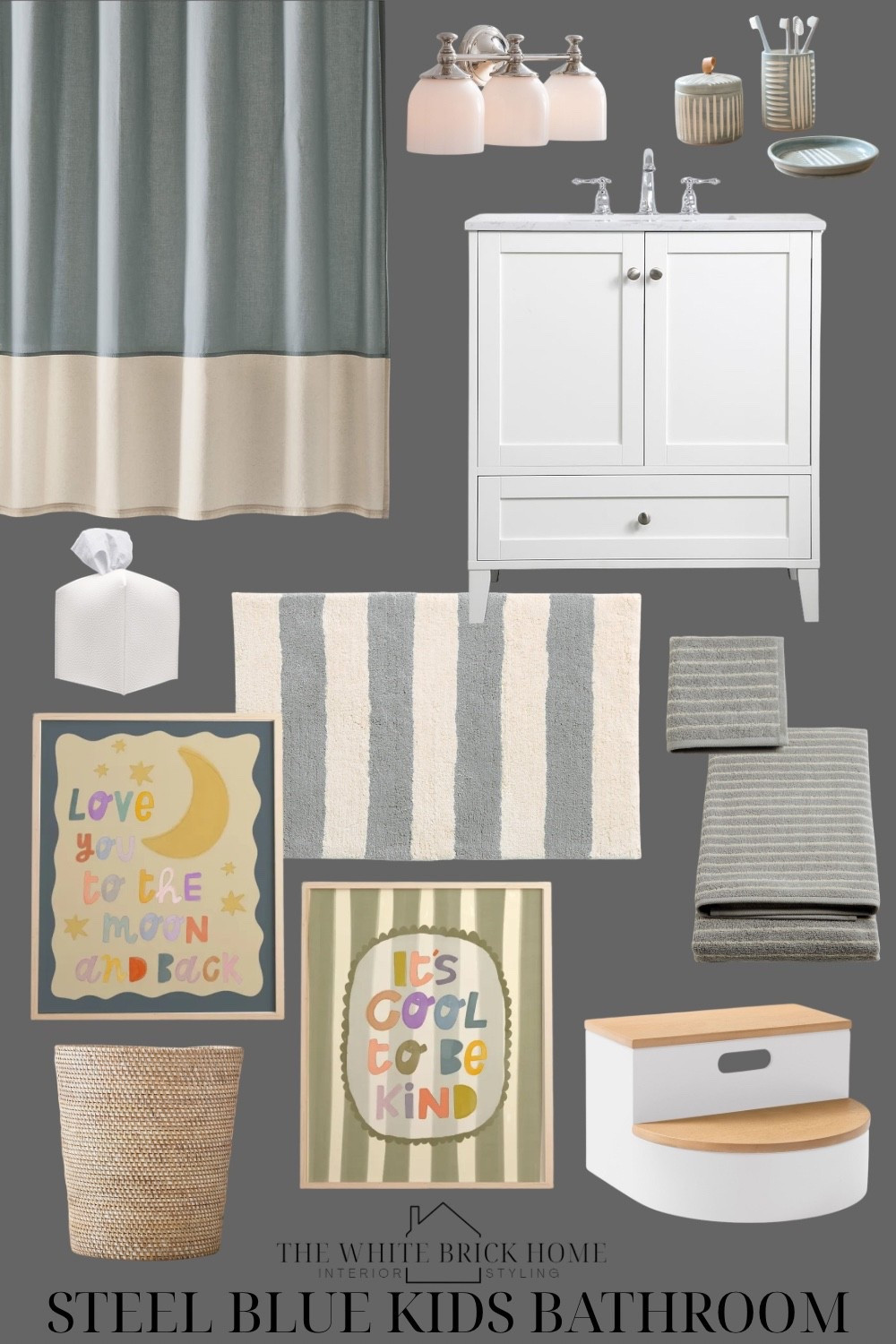 This wall art would be so adorable for a kiddos bathroom! Pair it with some steel blue accessories for a fun, fresh bathroom idea. 
🖤🖤
Kids bathroom, kids bath, bathroom accessories, bathroom decor ideas, bathroom design. Bathroom accessories, bath, bath mat, bathroom wall art, shared kids bath, shared bathroom decor ideas, bathroom, bathroom curtains, wall art, kids wall art, trash can, towels, kids towels, kids bathroom accessories, shared kids bathroom accessories, bathroom vanity, bathroom lighting, kids bathroom lighting, shower curtain, kids bath mat, kids shower curtain, crate and kids, pottery barn. Etsy, target 


#LTKHome #LTKSeasonal #LTKKids