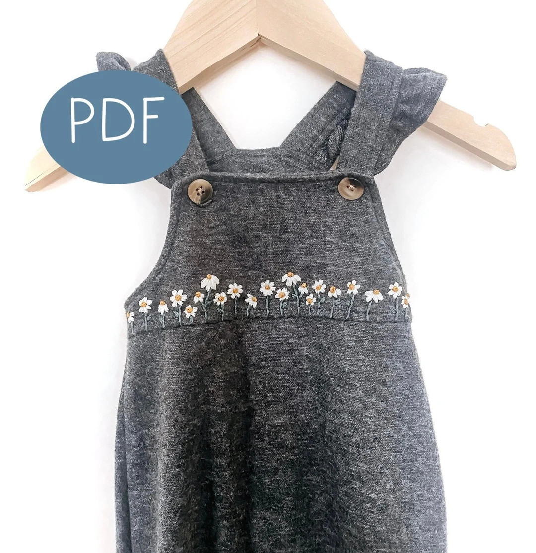 Daisy Row PDF Embroidery Pattern DIY - Thread Unraveled - Etsy | Etsy (US)